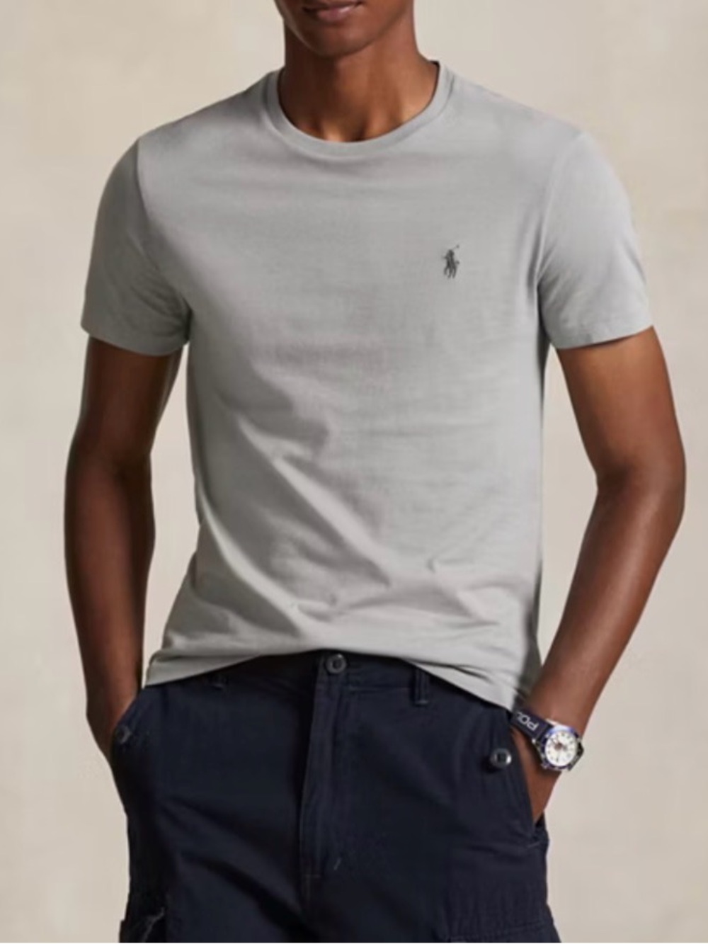 Polo Ralph Lauren Light Grey Crewneck Short Sleeve Tee Size M